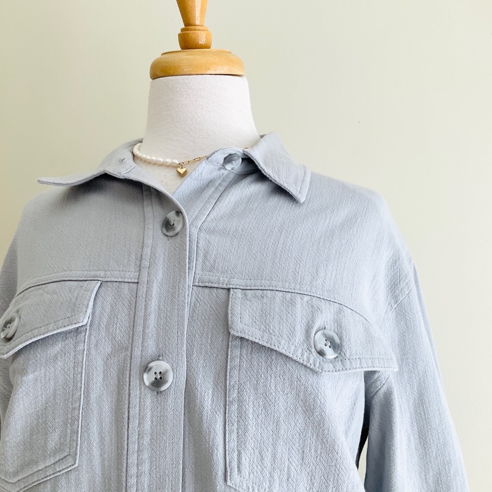 Gentle Fawn Light Gray Button-Up Jean Jacket